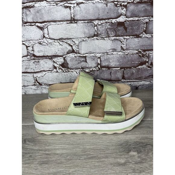 Vionic Brandie Mint Green Double Strap Slide Vegan Sandals Women’s Sz 8M US/39EU - Picture 14 of 16